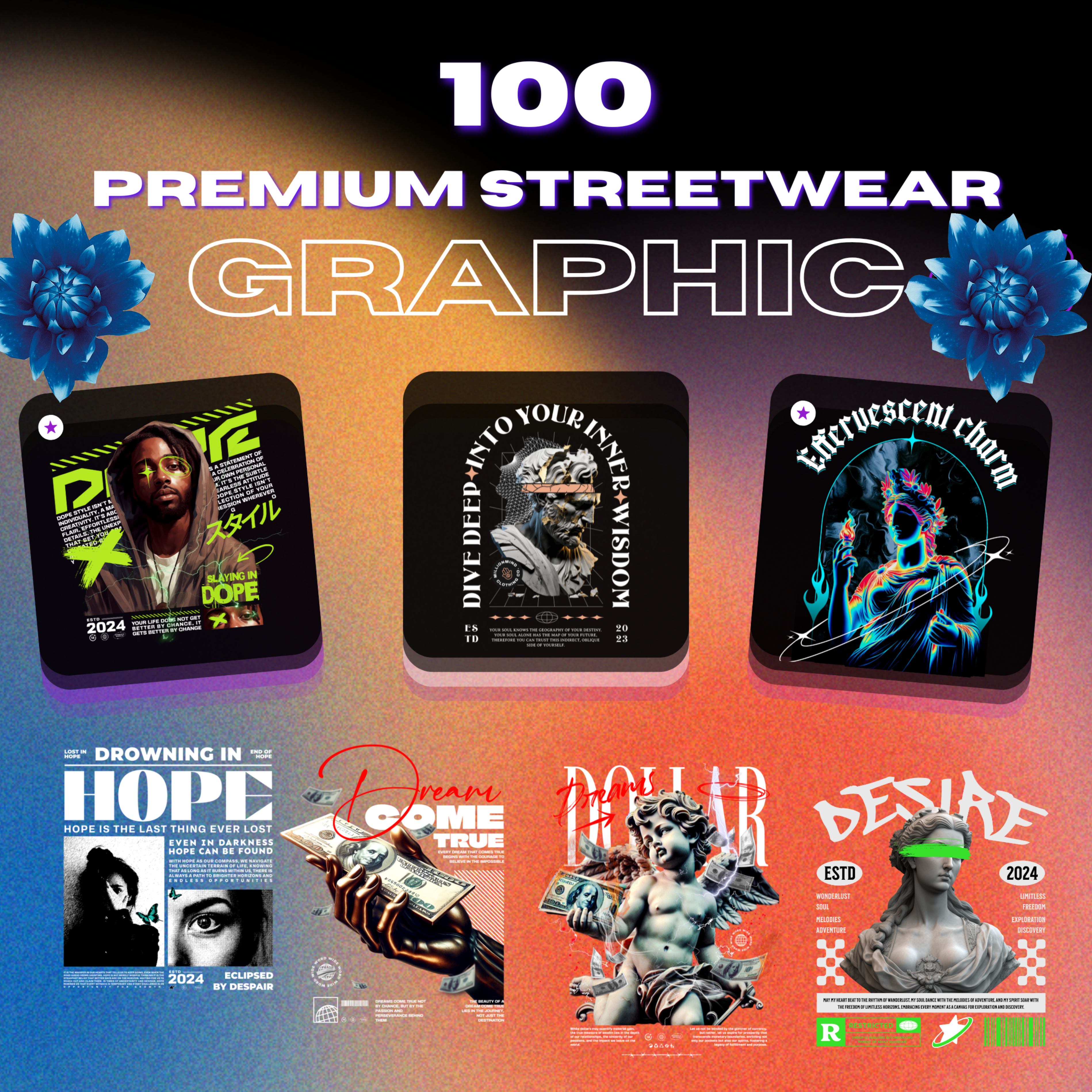 100 Premium Urban Streetwear Graphics